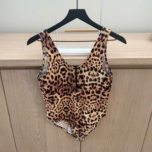 Topshop leopard print bodysuit sz 6